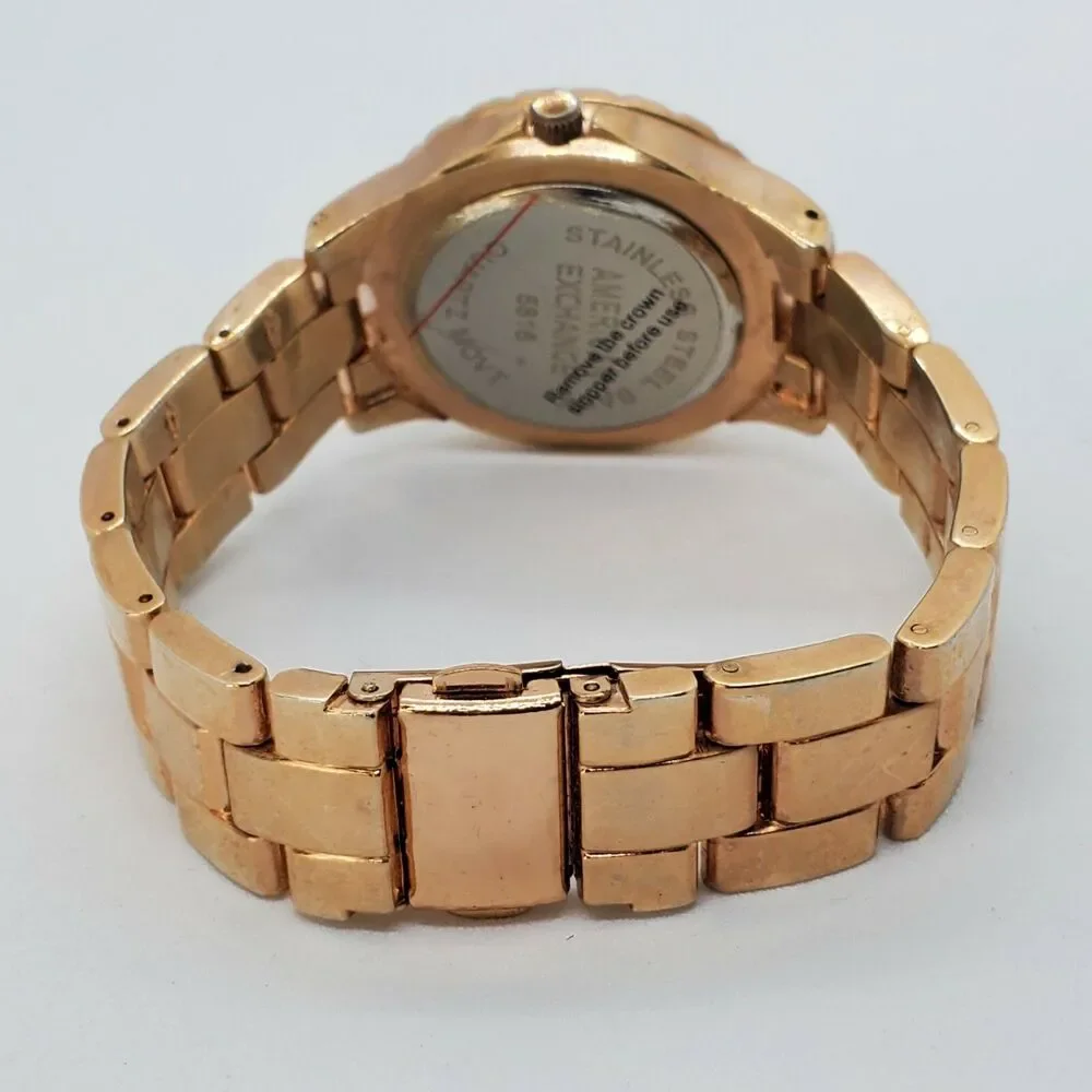 American Exchange 34MM Women's Watch White Dial Gold‎ Bracelet 7